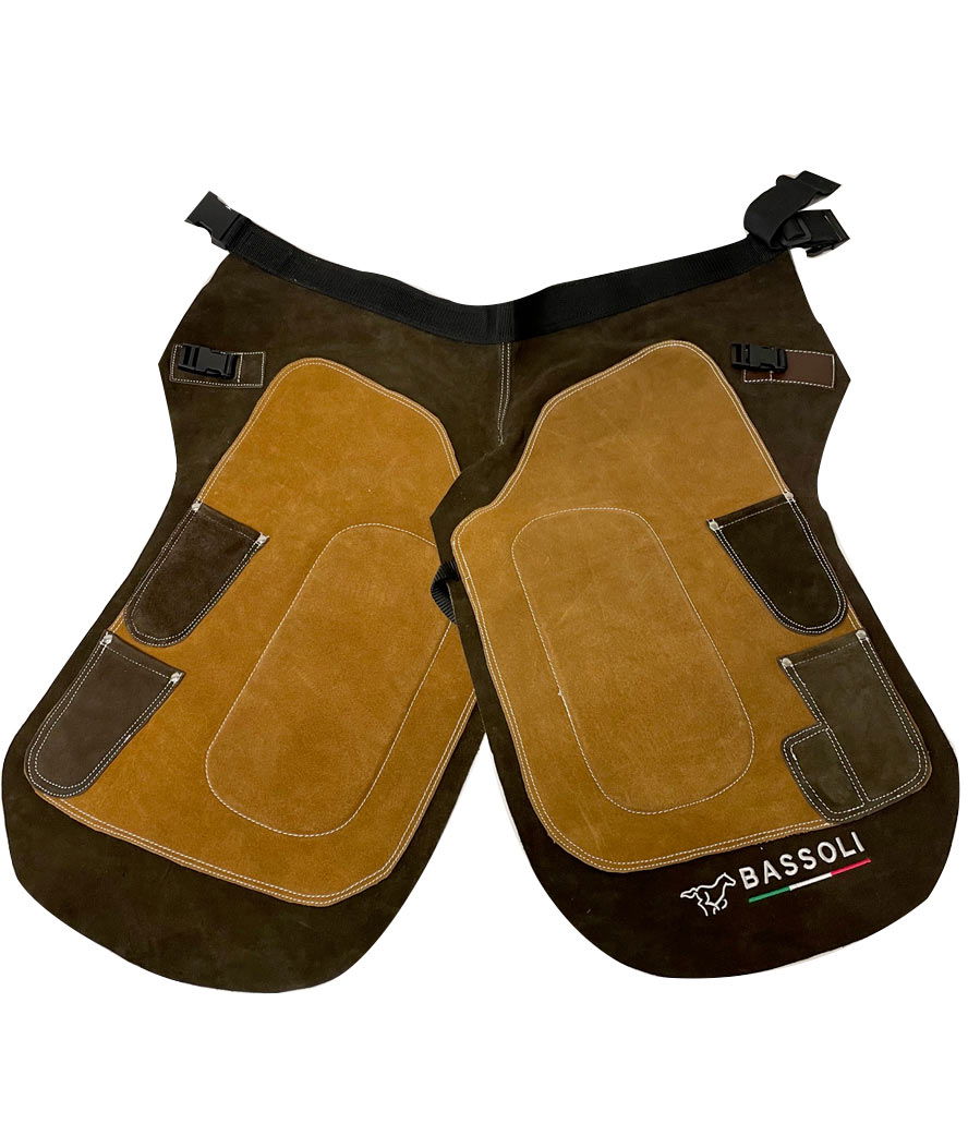 PROMOZIONE Grembiule da maniscalco BEIGE in pelle con quattro tasche e magnete CORTO 650 mm