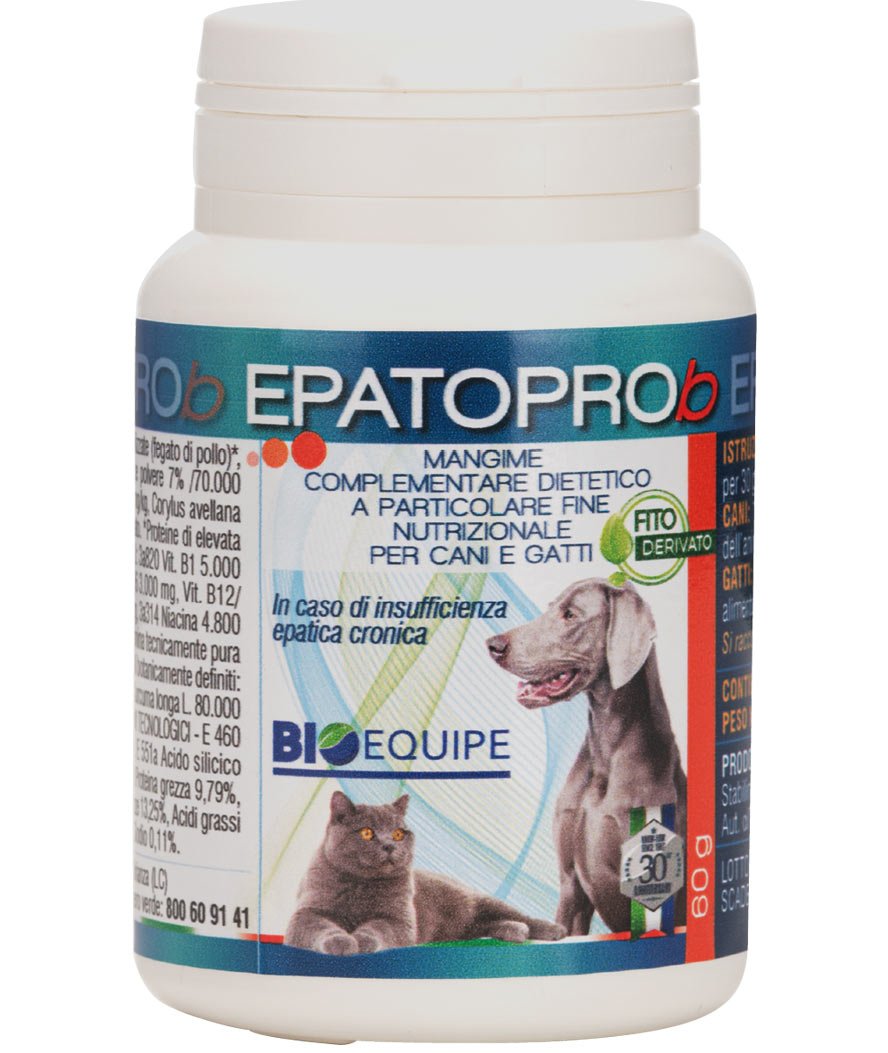 EPATOPROb mangime complementare 60 compresse supporta le normali condizioni fisiologiche del fegato del cane e del gatto