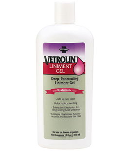 VETROLIN LINIMENT GEL con Acido Ialuronico e MSM per cavalli 355 ml