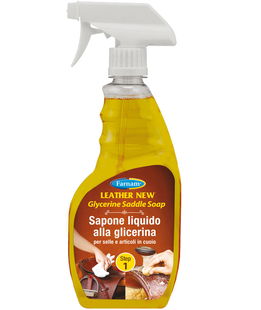 Sapone spray autopulente alla glicerina per la cura del cuoio LEATHER NEW LIQUID 473 ml
