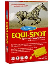 EQUI-SPOT FARNAM insetticida spot-on 1 Pipetta 10 ml per il controllo di tafani, mosche, zanzare e zecche che infastidiscono i cavalli