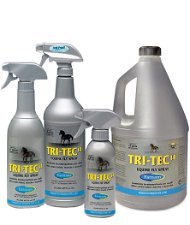 TRI-TEC insettorepellente per cavalli contro tafani mosche e insetti volanti con filtro solare 300 ml 600 ml 946ml e 3,8 Litri