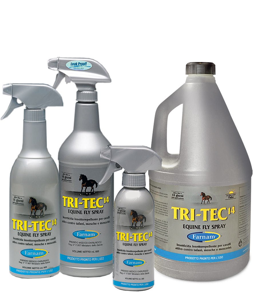 TRI-TEC insettorepellente per cavalli contro tafani mosche e insetti volanti con filtro solare
