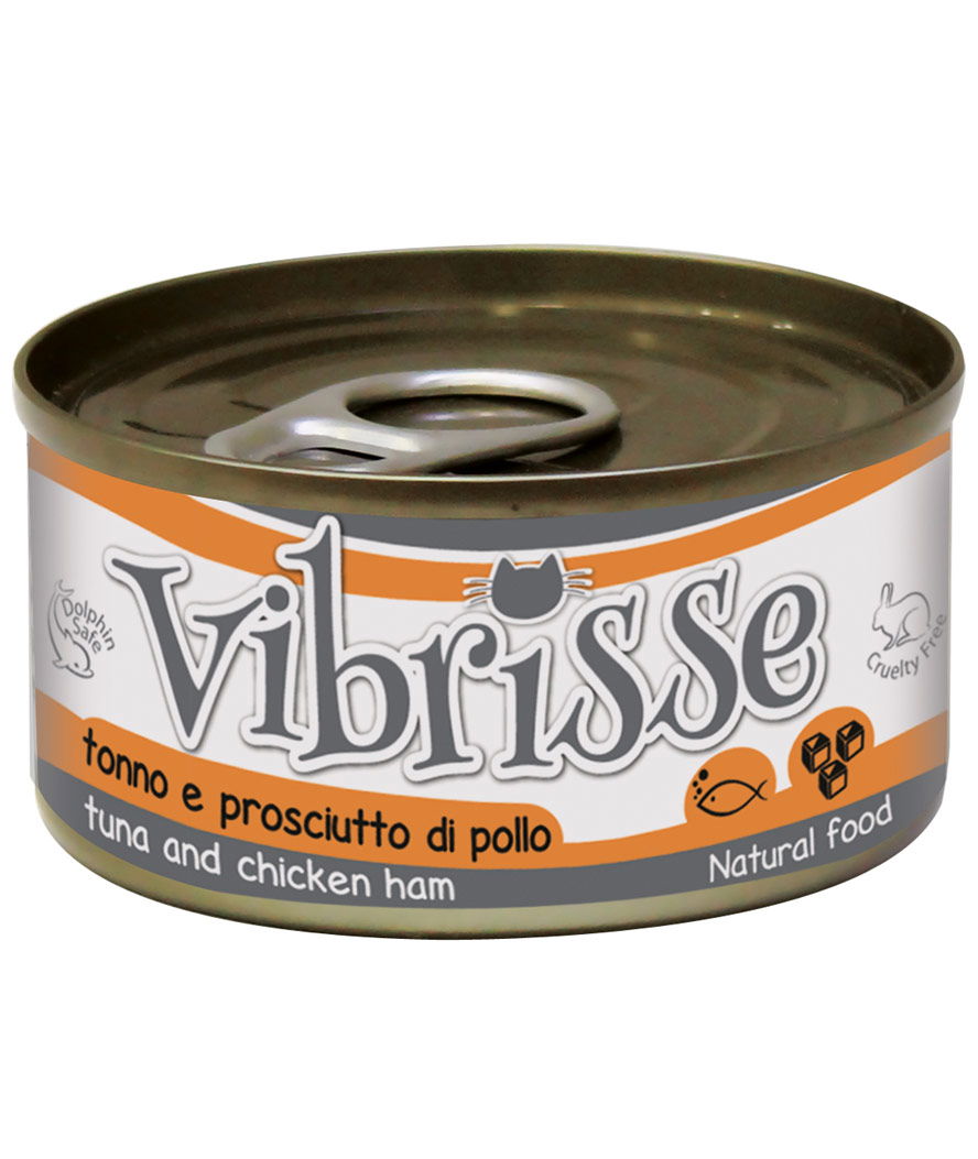 Vibrisse Cat tonno e prosciutto 24 lattine 70 g cad.