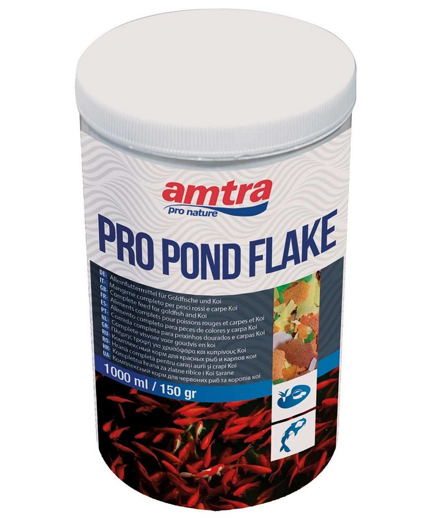 Amtra Pro Pond Flake alimento per pesci rossi e carpe koi da laghetto 1lt