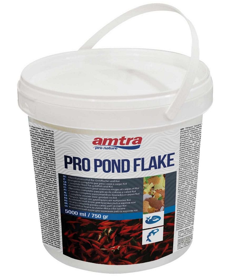 Amtra Pro Pond Flake alimento per pesci rossi e carpe koi da laghetto 5lt