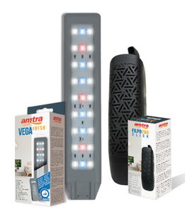 Acquario in vetro Amtra Nanotank system 15 con angoli frontali arrotondati completo di luce LED e filtro