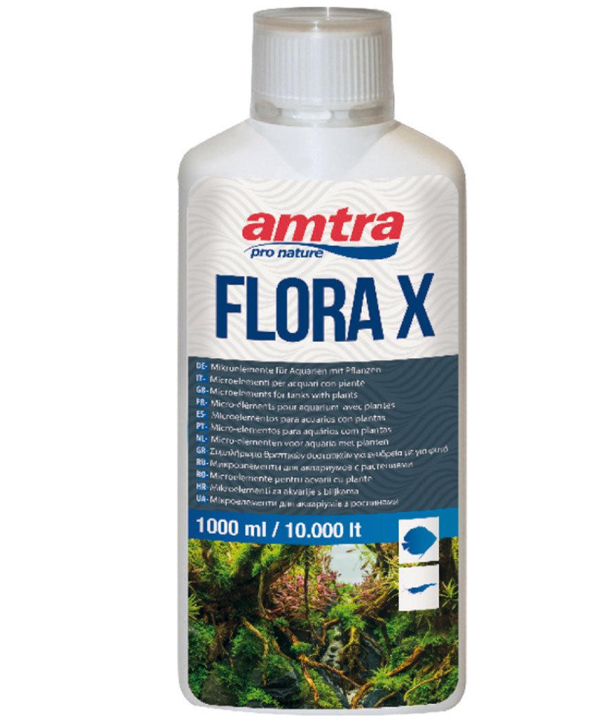 Amtra flora x mangime complementare di Ferro e microelementi per acquari con piante 1000 ml