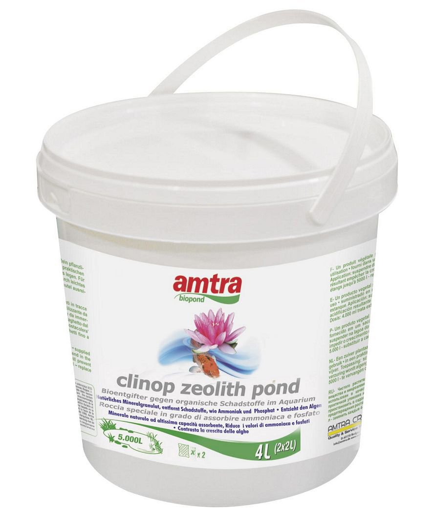 Amtra Biopond Clinop Zeolith per rimozione composti tossici e inquinamento dell'acqua di laghetti 4 litri