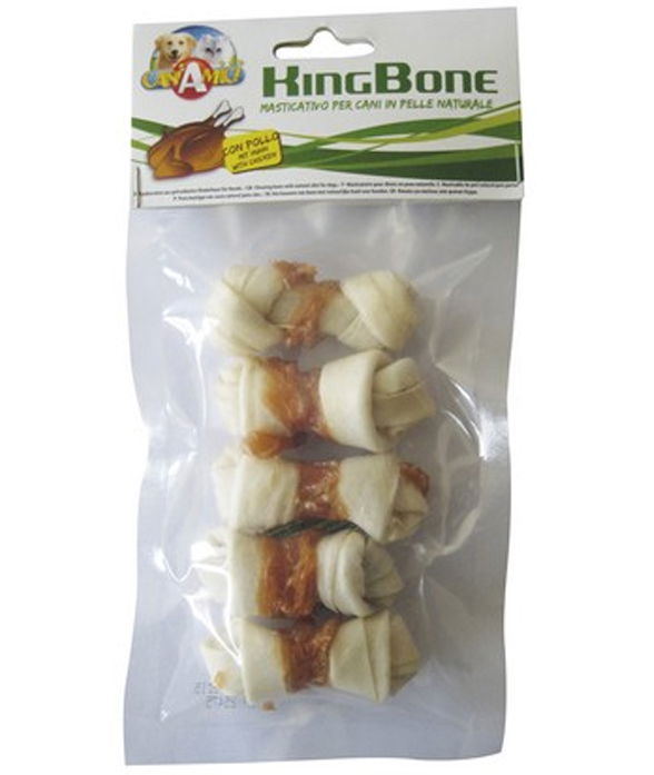 Ossa King Bone da 6 cm con carne di pollo color 6 confezioni da 5 pezzi