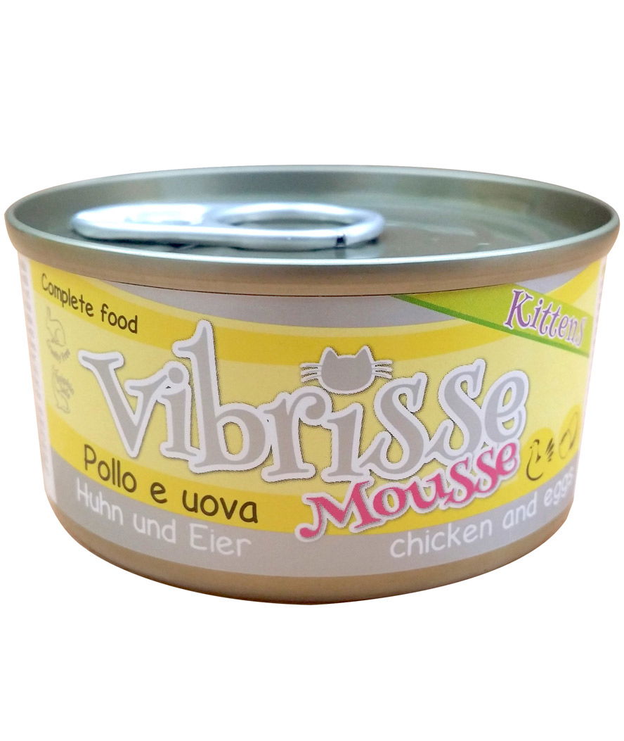 PROMOZIONE Vibrisse Mousse Kitten pollo e uova 24 lattine da 70 g cad.