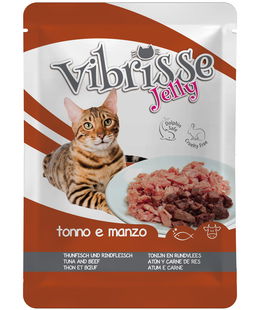 Vibrisse Cat busta Jelly al tonno e manzo 18 buste da 70 g cad.