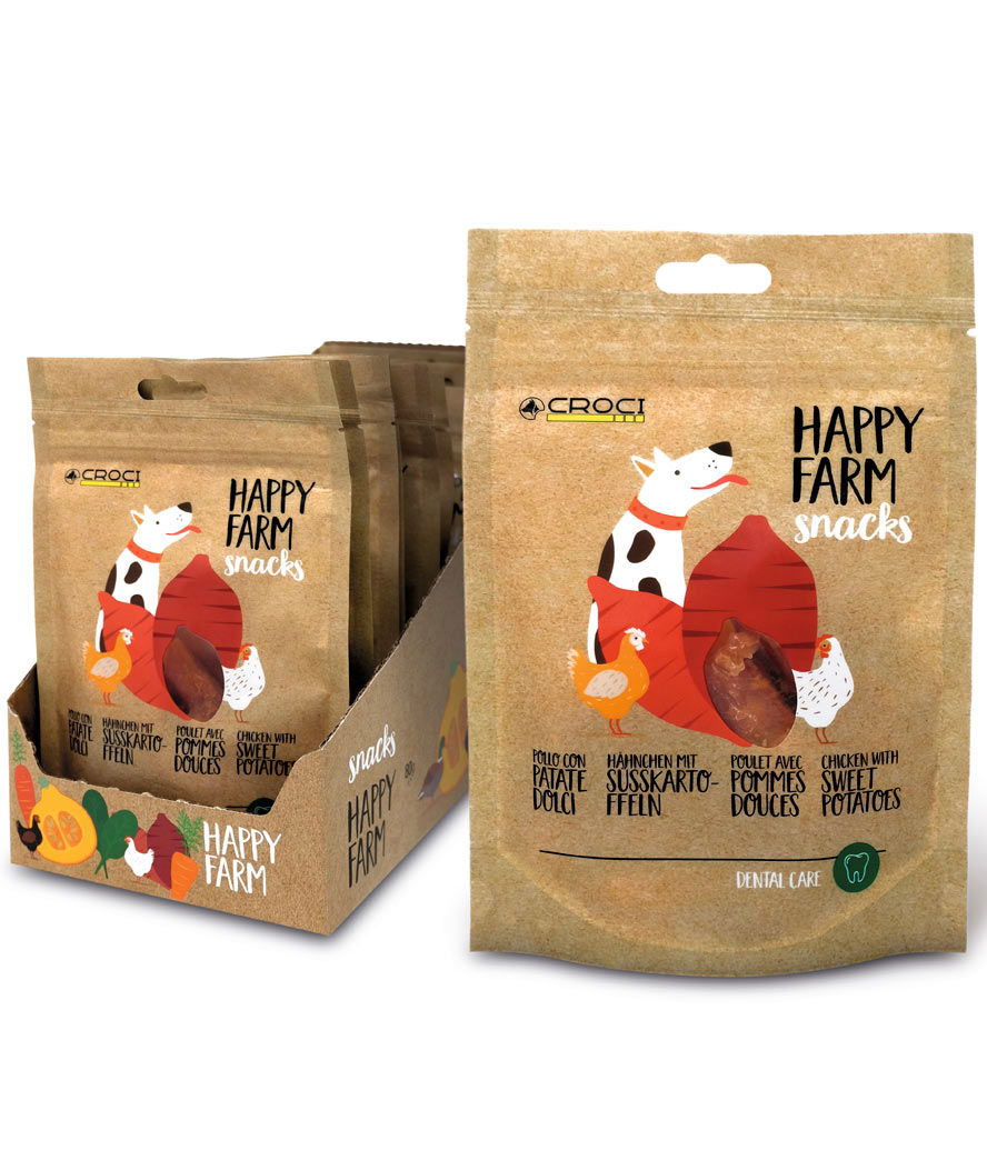 Happy Farm Snacks Pollo con Patate Dolci 12 buste da 80 g cad.