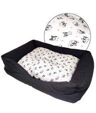 Cuccia rettangolare con cuscino rimovibile Fantasia per cani e gatti