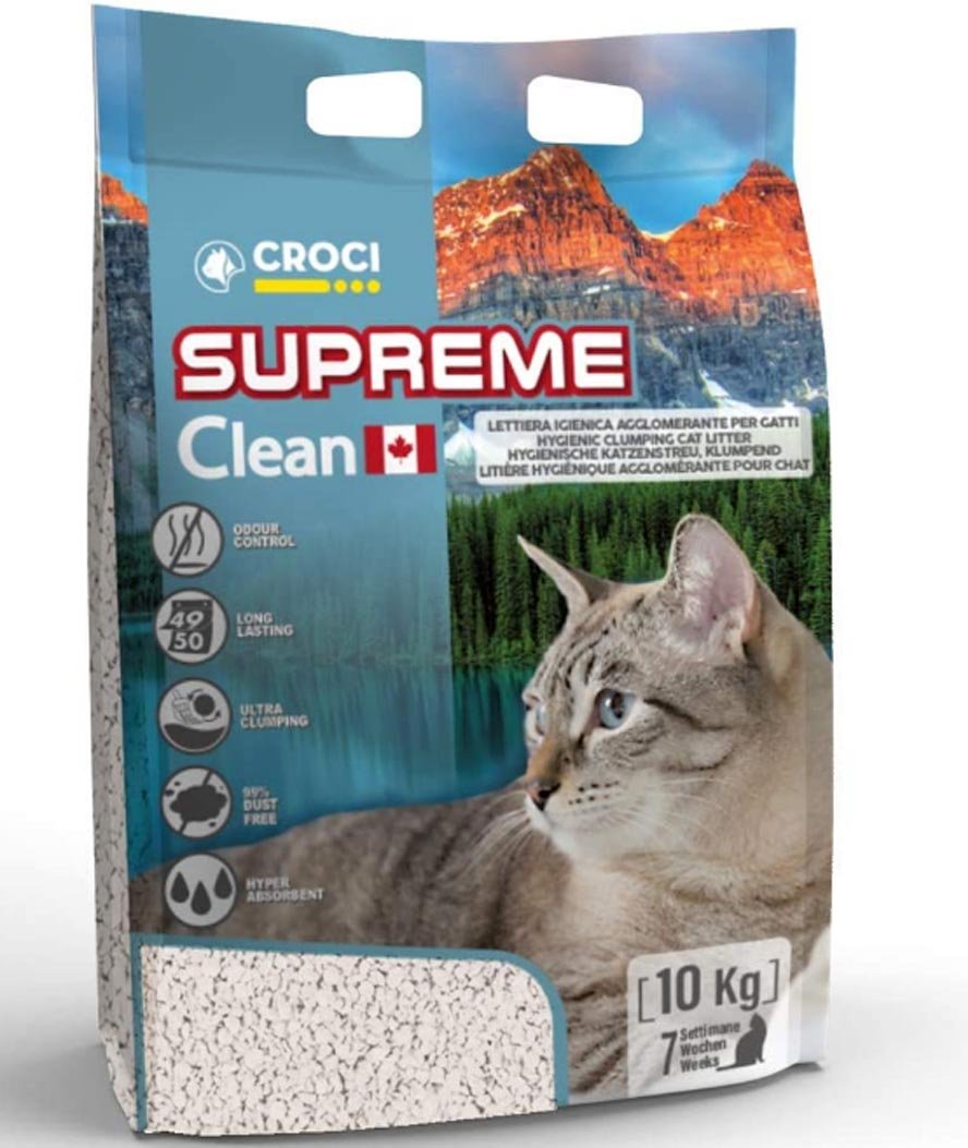 Lettiera Supreme Clean anti odore agglomerante confezione da 10 kg