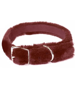 Collare in eco pelliccia per cani modello Plushie Burgundy