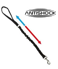 Guinzaglio nero Antishock Hiking elastico