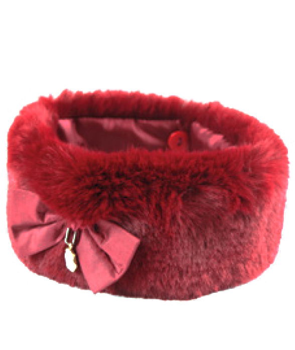 Collare gorgiera in eco pelliccia modello Fancy Lady Bordeaux per cani