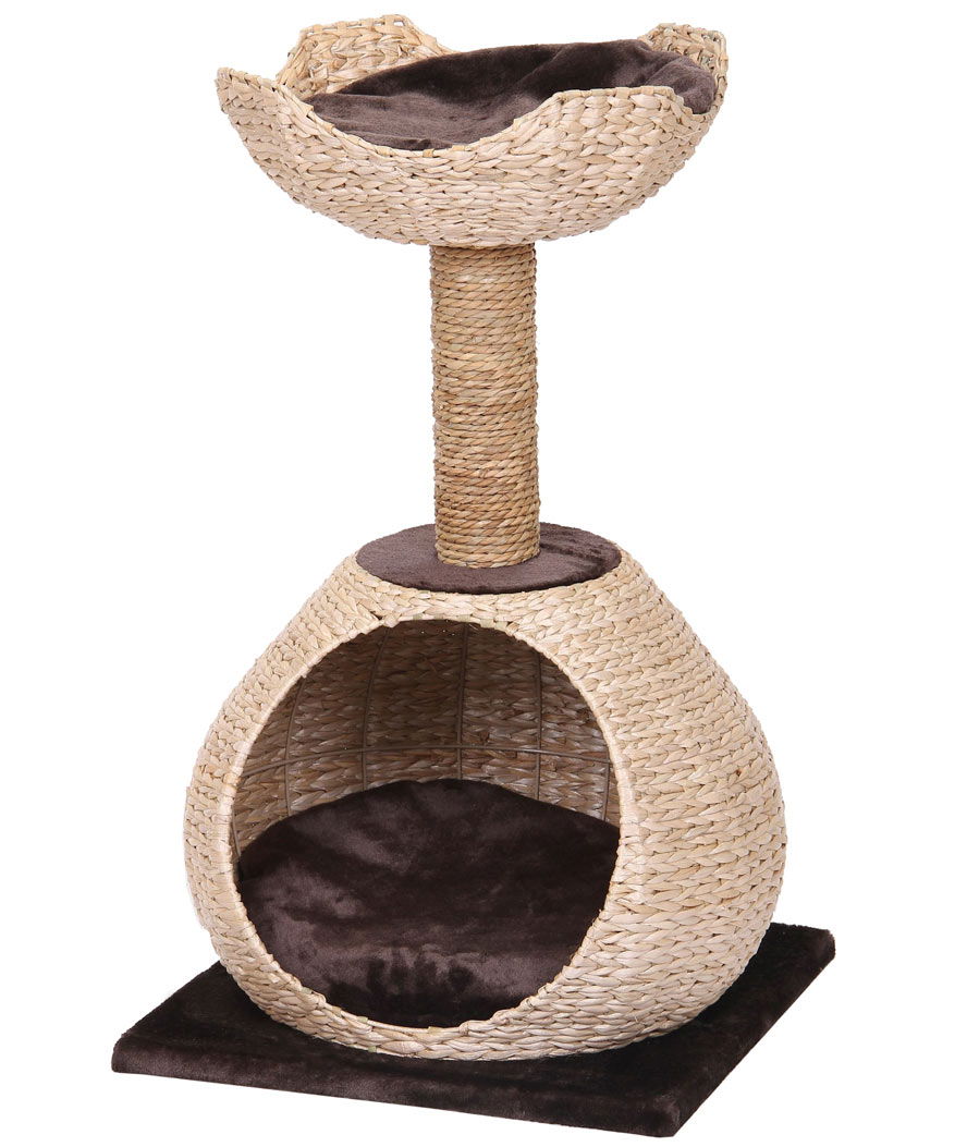 Tiragraffi medio modello Natural Blossom con cuscino removibile per gatti
