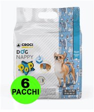 72 Fasce igieniche per cani maschi Dog Nappy Pop S 30-40 cm - 6 pacchi da 12 pezzi cad.