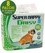 240 Tappetini igienici per cani SuperNappy Daisy 84x57 cm - 8 pacchi da 30 pezzi cad.