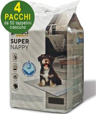 200 Tappetini igienici per cani Super Nappy 60X40 cm - 4 pacchi da 50 pezzi cad.