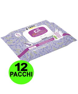 OFFERTA 12 Confezioni da 15 Salviette ciascuna umidificate Eco Oil Essence Lavanda per cani e gatti