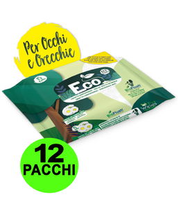 OFFERTA 12 Confezioni da 30 Salviette ciascuna umidificate Eco Camomilla per cani e gatti