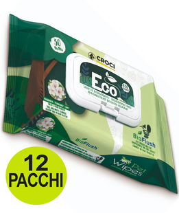 OFFERTA 12 Confezioni da 30 Salviette umidificate Eco al Talco e Fiori bianchi