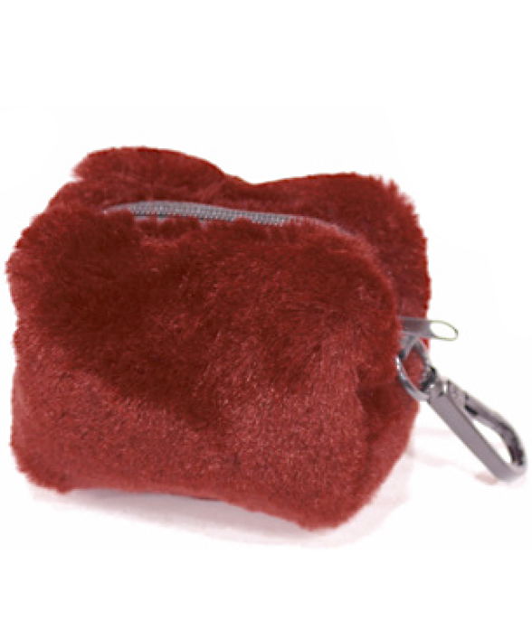 Minibag porta sacchettini igienici modello Plushie Burgundy per cani