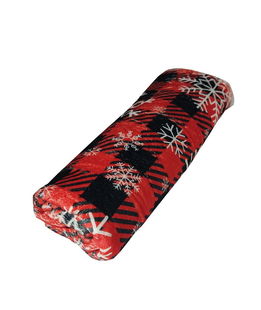 Coperta natalizia modello Xmas Tartan Flakes con fiocchi di neve per cani e gatti