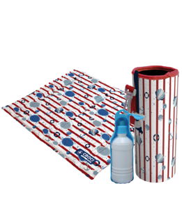 Kit Fresh contenente tappetino refrigerante 1 abbeveratoio e 1 porta bottiglia refrigerante