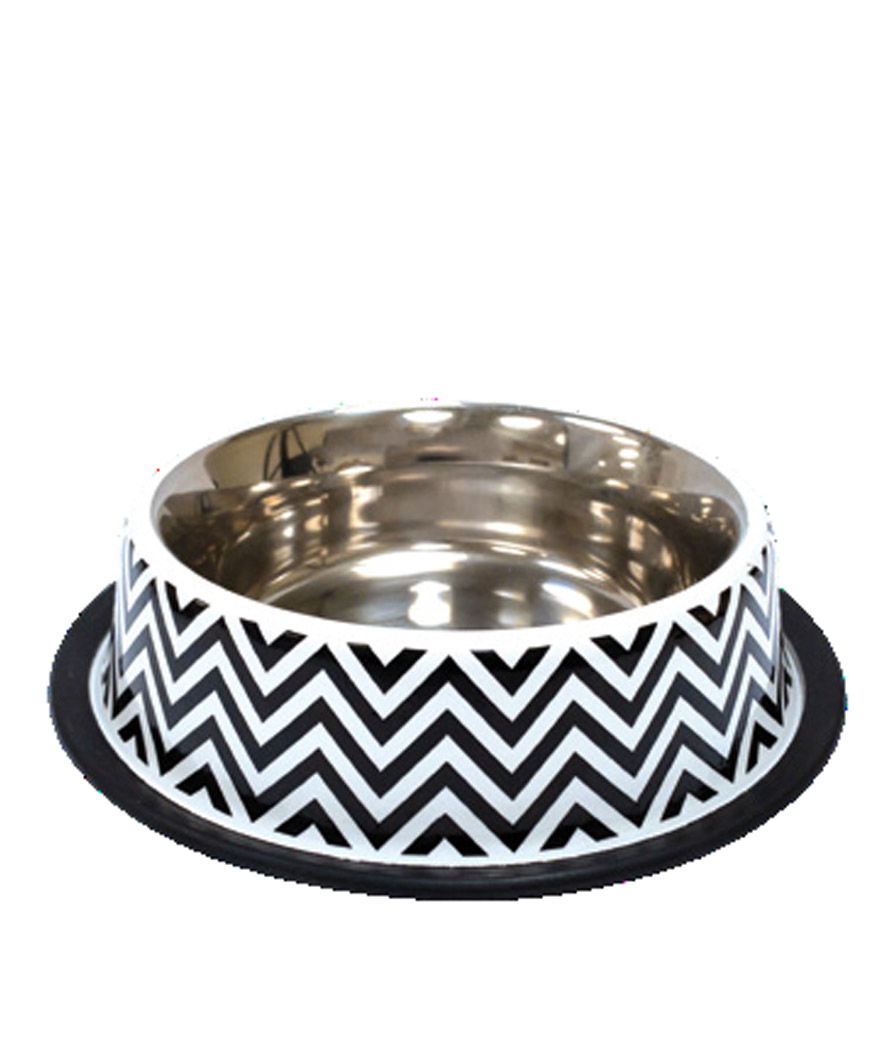 Set 3 ciotole in acciaio Twiggy Stripes per cani e gatti