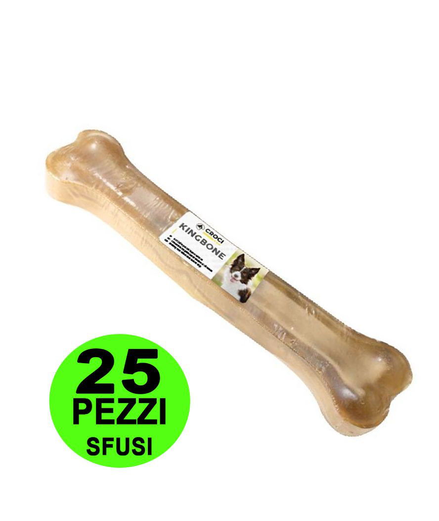 Ossa King Bone Sfuso in pelle di bovino 25 pezzi da 60 g e 13 cm ciascuno