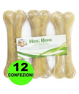 Ossa King bone in pelle di bovino 12 confezioni da 35 g ciascuna
