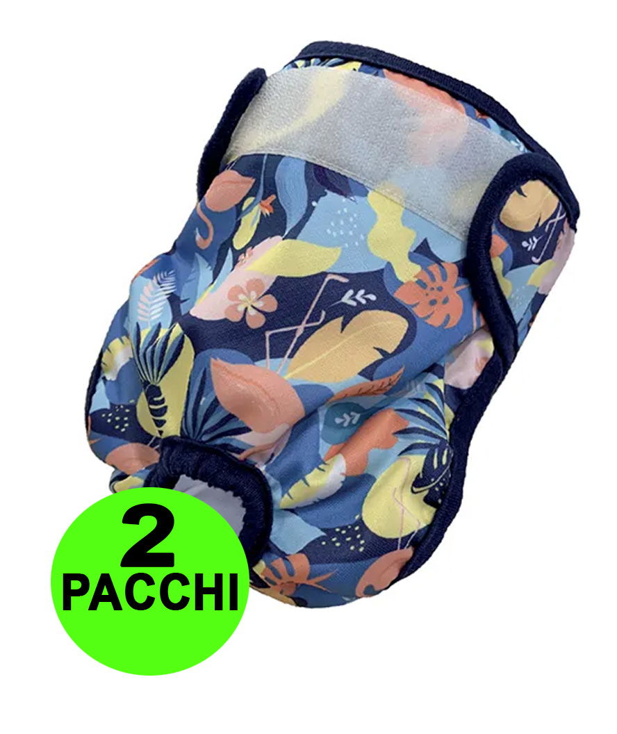 2 Fasce igieniche lavabili per cani Wrappah S 30-39 cm - 2 pacchi da 1 pezzo cad.