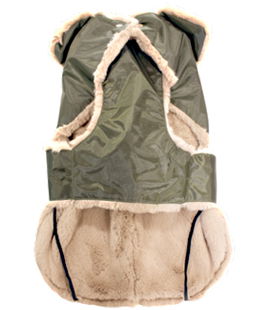 Giubbotto per cani con eco pelliccia modello Greyhound Green