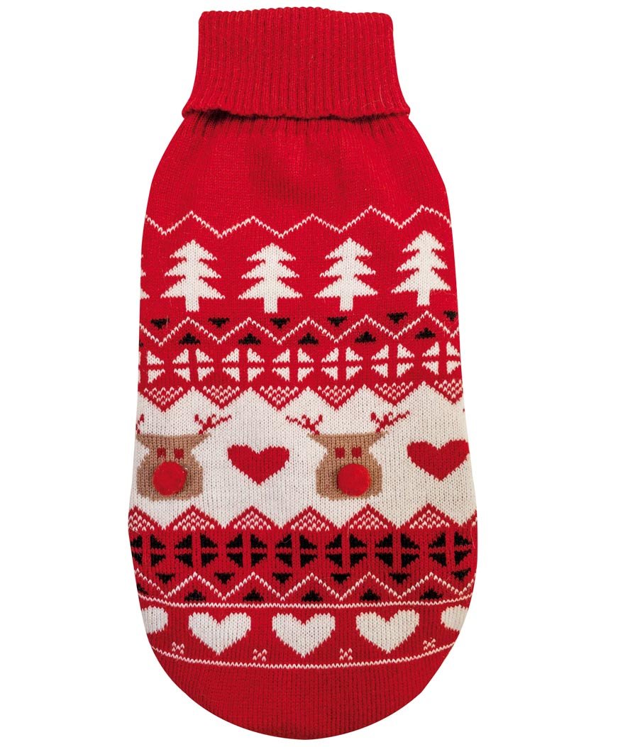 Maglioncino natalizio modello Xmas Deer Happy per cani