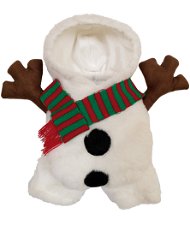 Vestito natalizio con cappuccio modello Xmas Snowman per cani