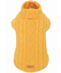 Maglioncino con fodera in peluche per cani modello Winter trail Mustard