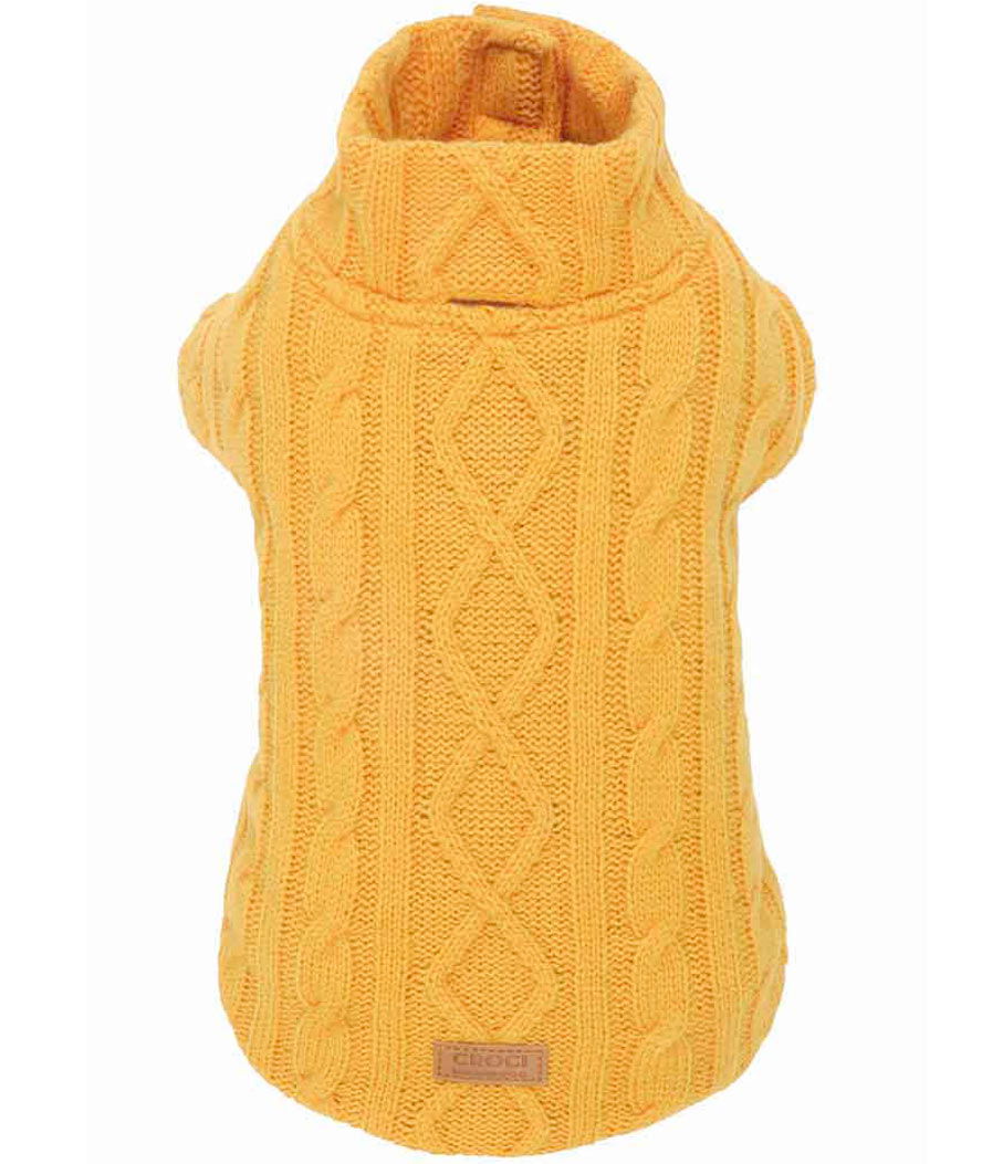 Maglioncino con fodera in peluche modello Winter trail Mustard per cani