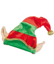 Cappello natalizio modello Xmas Elf con orecchie per cani