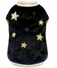 Giubbotto in peluches con decorazione glitter oro Plushie Stars per cani