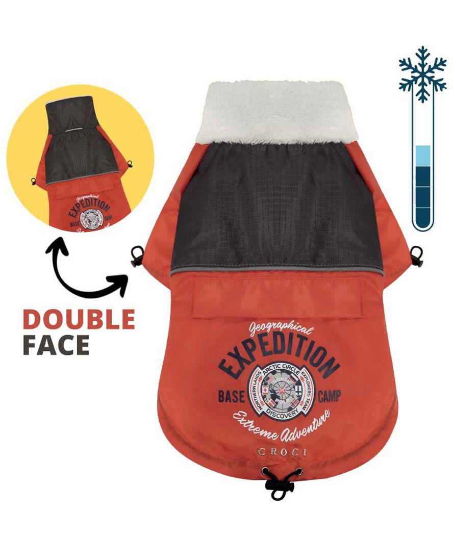 Giubbotto imbottito impermeabile double face Arctic base per cani