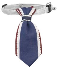 Collare Cravattino in nylon regolabile con campanello Blu per cani