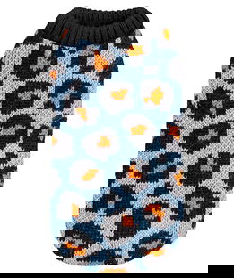 Maglioncino modello Cheetah Spot fantasia animalier azzurro per cani