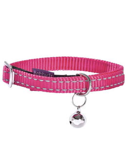 Collare in nylon fucsia con campanello modello Chat per gatti