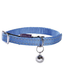 Collare in nylon blu con campanello modello Chat per gatti