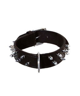 Collare in similpelle nero con borchiette metalliche Modello Rock per cani