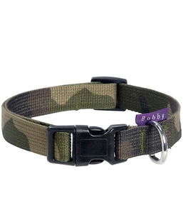 Collare in nylon kaki resistente modello Camouflage per cani